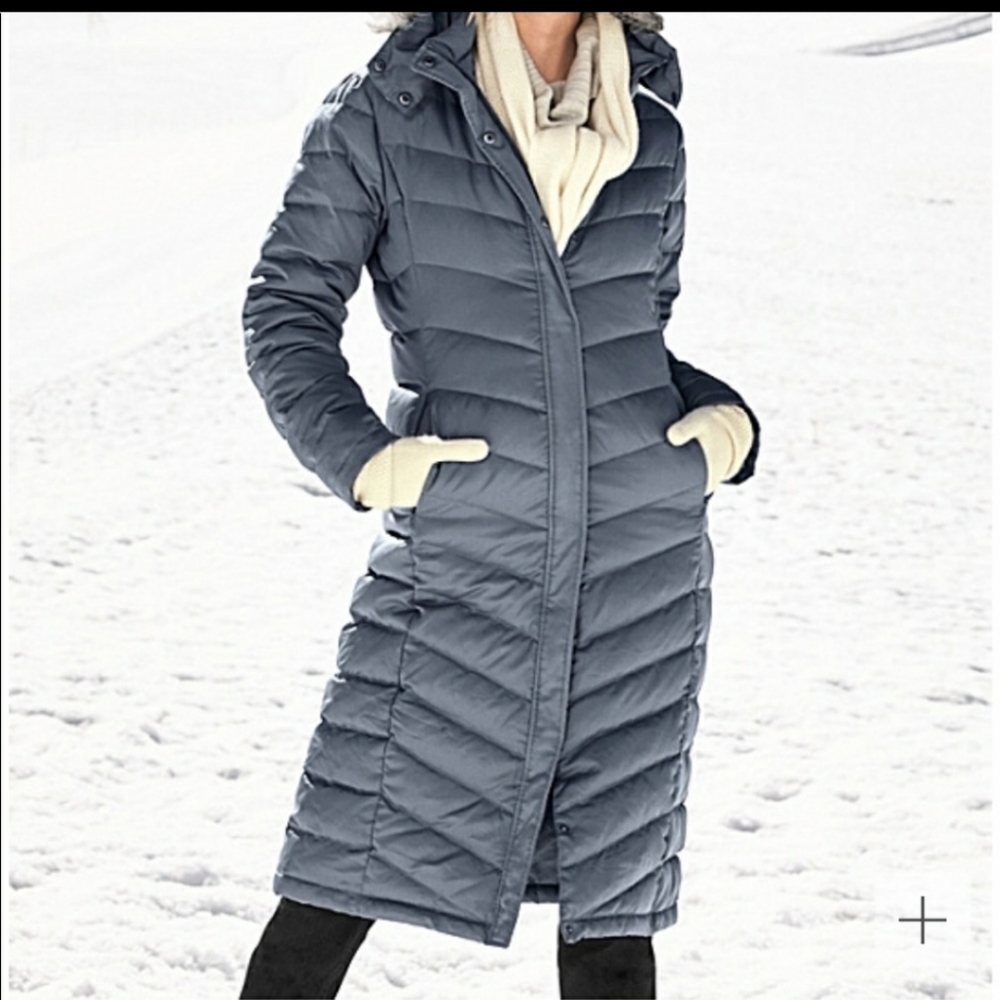 New Garnet hill long down filled coat